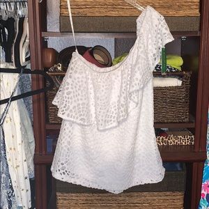 Lilly Pulitzer Sea Urchin Terry Lace one shoulder